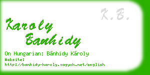 karoly banhidy business card